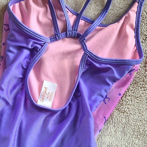 Girls 2-Piece Unicorn Stars Swim Set, Purple | Cat & Jack | Size Medium - Picture 6 of 6